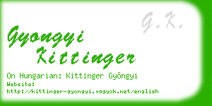 gyongyi kittinger business card